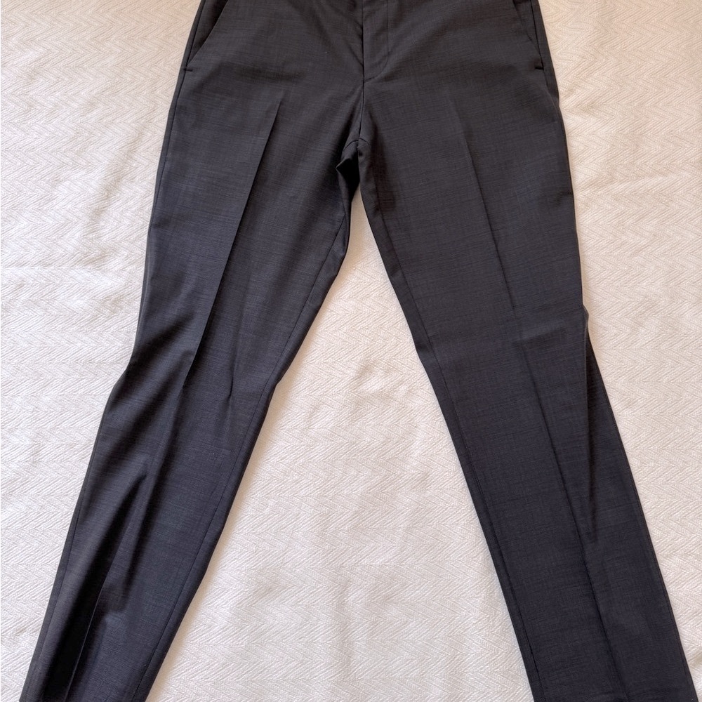 Express Men’s Charcoal Gray Wool-Blend Dress Pants